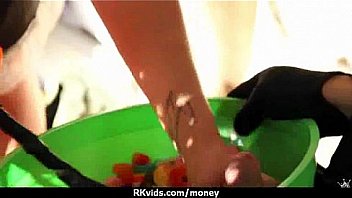 Tight teen fucks a man in front of the camera for cash 11