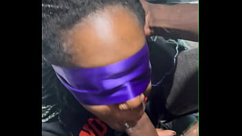 Young ebony takes cum to the face