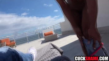 Ebony wife records a porn video with stranger for cuckold husband