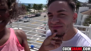 Ebony wife records a porn video with stranger for cuckold husband