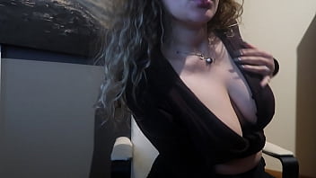 Curvy blonde smoking and chilling