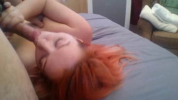 Devon redhead in stockings pov blowjob with facial webcam