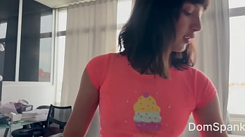 How to convert a cute girl into a spanking model full video in domspank channel