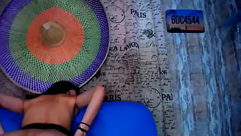 Couple kiss intensely until the girl gives him blowjobs