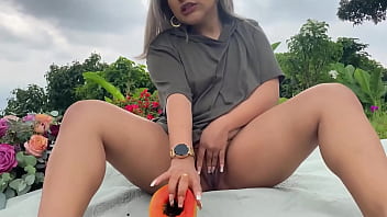 18 year old colombian girl has a picnic at her best friend's house stays alone and masturbates in public while being watched by her stepdad real squirt naty delgado