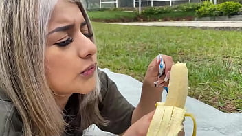 18 year old colombian girl has a picnic at her best friend's house stays alone and masturbates in public while being watched by her stepdad real squirt naty delgado