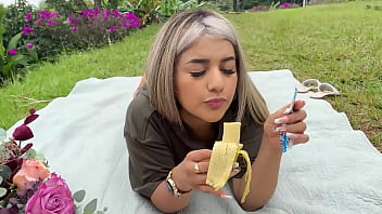 18 year old colombian girl has a picnic at her best friend's house stays alone and masturbates in public while being watched by her stepdad real squirt naty delgado