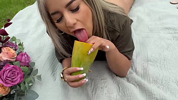18 year old colombian girl has a picnic at her best friend's house stays alone and masturbates in public while being watched by her stepdad real squirt naty delgado