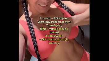 2 months of discipline 2 hrs day of training at gym2 meals daymajor muscle groups trained 2 times week my health