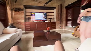 She seduces her foreign friend to fuck her without a condom