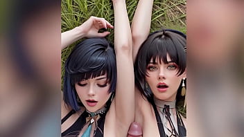 How to fuck two girls tits together