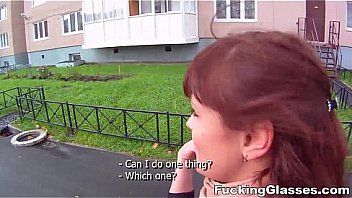 Fucking glasses she can play hard to get at first