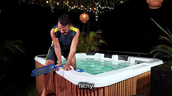 Pool technician gets fucked by a horny milf tommy miller