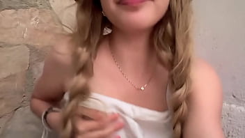 My stepdad leaves me outside the house and i wait for him very horny in the front yard