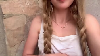 My stepdad leaves me outside the house and i wait for him very horny in the front yard