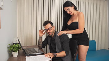 Milf the horny secretary welcomes me to my new job by riding my cock in my office