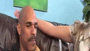 Blonde milf plays with black studs cock