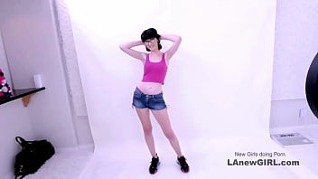 Captivating brunette model got seduced by the producer