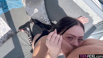 She was able to escape ohio only to end up with madison's cum dripping from her soaking wet fuckhole