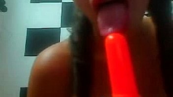 Brunette pigtail playing