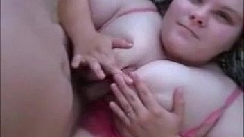 Y babe gets her huge tits fucked and cum shot all over them huge hard nipples