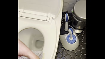 Roomate left her thongs on the bathroom for me to masturbate as soon as i saw them my dick got crazy hard and then i fucked her later