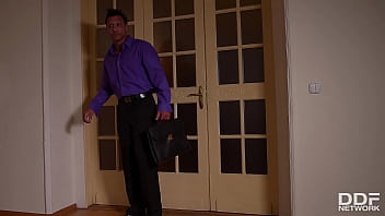 Easter bunny surprise husband bangs his wife in bedroom