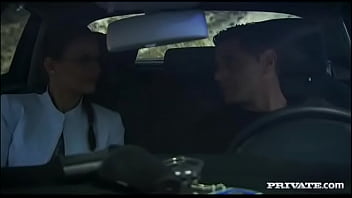 Claudia rossi is so horny she makes her man pull over to fuck her