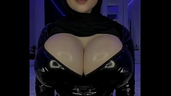 Latex shiny boobs slut gets cum facial