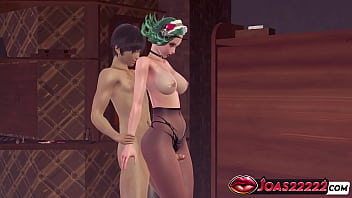 3d animation of tatsumaki huge boobs girl thighjob in pantyhose teasing parallel plank fuck with close up pussy shots and piledriver fuck leading to cum inside tight pussy a lot of sperm in honey select 2