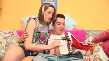 Sexy teen irina bruni sucks dick and receives an anal creampie