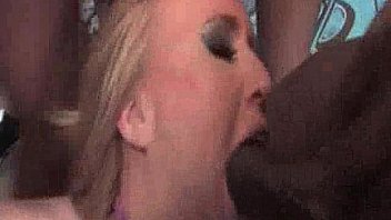 Blonde loves black gangbang