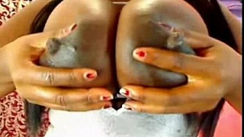 Ebony girl with very big natural tits