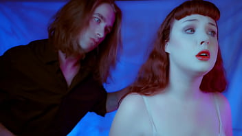 Redhead throat fucked and vibrator edging