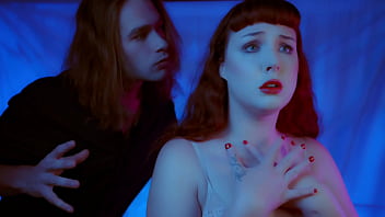 Redhead throat fucked and vibrator edging