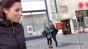 Public amateur babe banged private for cash