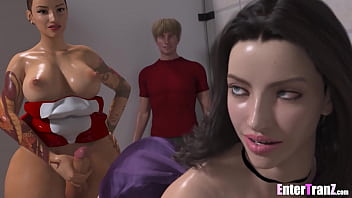 A white woman takes her first bbc while a bbc sees trans sex for the first time