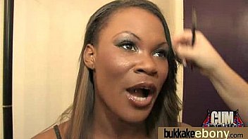 First time ebony with a group of white dicks 20