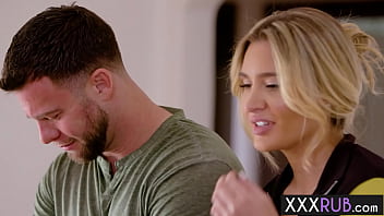 Sexy teen grabbed hard cock and swallowed it before hardcore sex by big ass babe