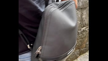 Tall skinny teen brunette flashes natural tits in public risky deepthroat blow job and sloppy doggy style sex