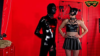 Slave tries to escape from the bondage positions