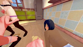 Aot girls get fucked hard in reverse gangbang pov