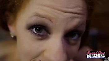 Green eyed beauty ginger cassie sucks a cock and gives a hot rimjob
