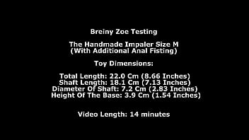 Breiny zoe testing the handmade impaler size m with additional anal fisting twt337