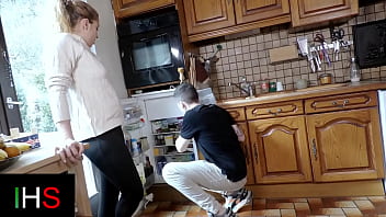 Slutty blonde milf fucked in the kitchen