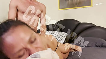 Step mom moans when her cam crest penetrates her pussy