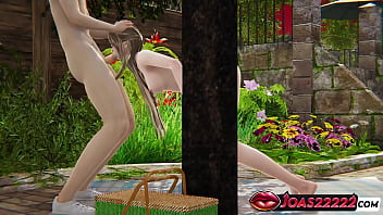 Seductive anime girl in dress at backyard – 3d hentai with titfuck handjob stroking gloryhole mouth close ups in honey select 2