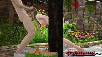 Seductive anime girl in dress at backyard – 3d hentai with titfuck handjob stroking gloryhole mouth close ups in honey select 2