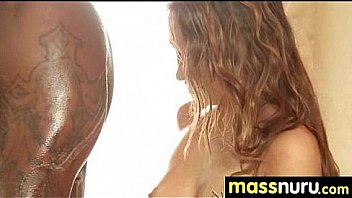 Busty teen gives nuru sex massage 15