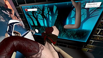 Reverse isekai fucking a videogame chick round 2